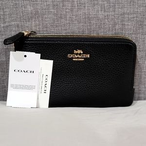 Coach double zip wallet